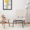 Modern Beige Upholstered Ergonomic Padded Accent Chair