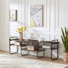 Modern Metal Wood Industrial Entertainment Center TV Stand for TV up to 65-inch
