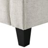 Modern Upholstered Loveseat Sofa in Cream Microfiber with Button Tufted Cushions