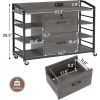 Grey Printer Stand Bookcase Power Station Mobile Office File Cabinet