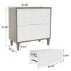 Modern Grey/White Wood 2 Drawer Filing Cabinet Printer Stand
