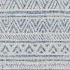6.5 ft. x 9 ft. Blue Grey Chevron Coastal Boho Style Indoor Outdoor Area Rug
