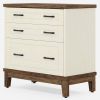 Vintage White/Rustic Brown 3 Drawer Filing Cabinet Printer Stand