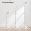 Solid Wood Coat Rack in White Finish with 10 Hooks
