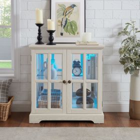 LED Curio Display Cabinet,Antique Display Cabinet with Adjustable Shelves
