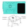 Foldable Laptop Table Bed Notebook Desk w/Cooling Fan Mouse Board LED light 4 x USB Ports Breakfast Snacking Tray with Storage Groove For Home Office