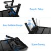 Foldable Laptop Table Bed Notebook Desk w/Cooling Fan Mouse Board LED light 4 x USB Ports Breakfast Snacking Tray with Storage Groove For Home Office