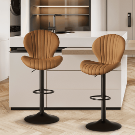 The dining chair is made of comfortable and soft material (Color: Brown-2pcs)