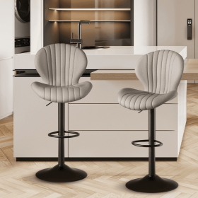 The dining chair is made of comfortable and soft material (Color: Light grey-2pcs)