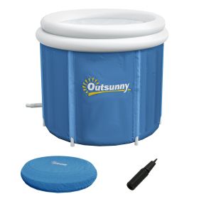 Outsunny Ice Bath Tub, 79 Gallon Outdoor Portable Cold Plunge Tub with Thermo Lid, Cover and Carry Bag for Athletes Recovery and Cold Water Thera (Color: as Pic)
