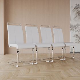 Modern Dining Chairs (Color: White+plating+4in1)